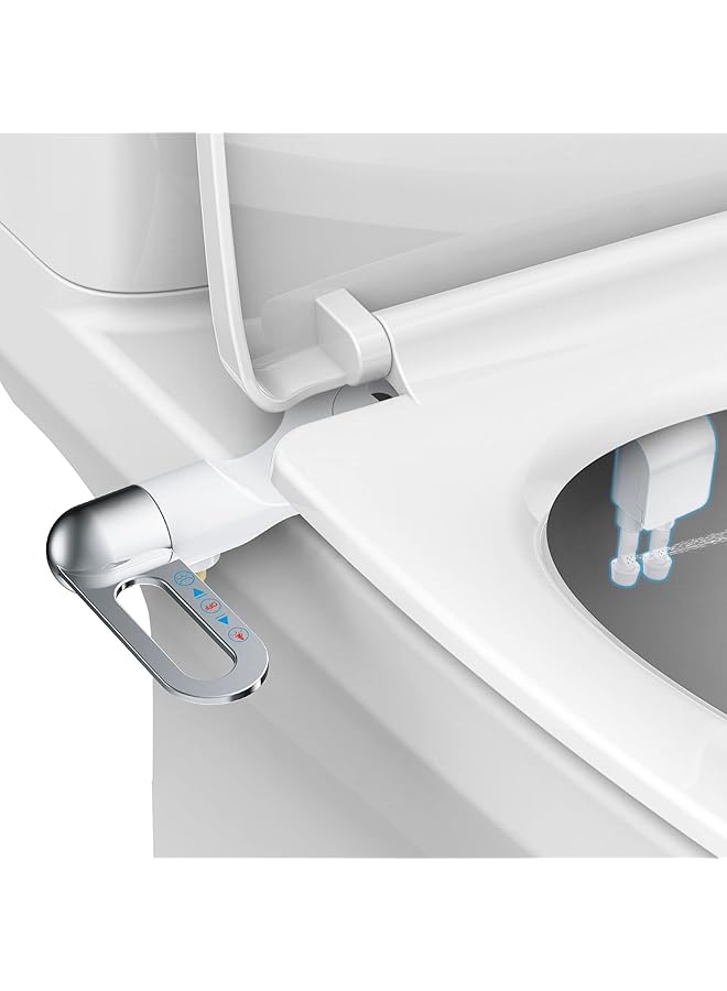 The Bros Bidet Attachment For Toilet Seat, Fresh Water Sprayer with Self Cleaning, Non Electric Bidet Spray, Adjustable Water Pressure Control, Easy to Install, Ultra-Slim Bidet Accessories - Image 1