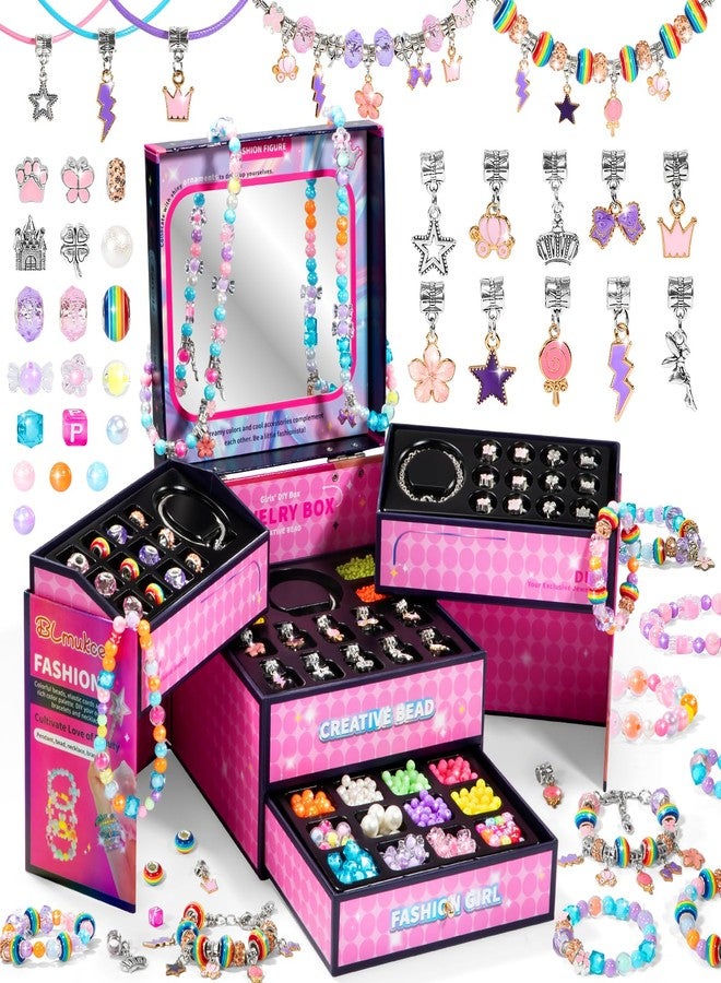 BLmukce Friendship Making Kit for Girls, DIY Jewelry Bead Bracelet Making Kit for Kids 8-12 Year Old, Charm Necklace Craft Kits, Christmas Birthday Gifts for Girl Age 7 8 9 10 11 12 Art Craft Supplies - Image 1