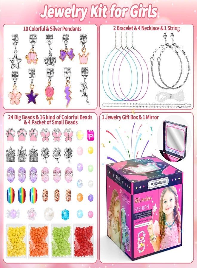 BLmukce Friendship Making Kit for Girls, DIY Jewelry Bead Bracelet Making Kit for Kids 8-12 Year Old, Charm Necklace Craft Kits, Christmas Birthday Gifts for Girl Age 7 8 9 10 11 12 Art Craft Supplies - Image 5