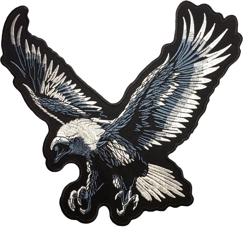 Large Size Papapatch Bald Eagle Hawk Falcon Bird Wings Biker Rider Motorcycle Jacket Vest Costume Embroidered Large Sew on Iron on Patch IronBaldEagleLarge
