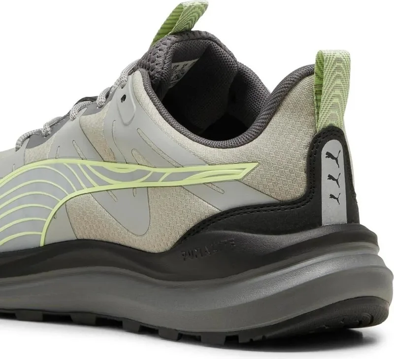 PUMA 310095-02 Reflect Lite Trail Ptx-Smokey Gray- Black-Fizzy Apple