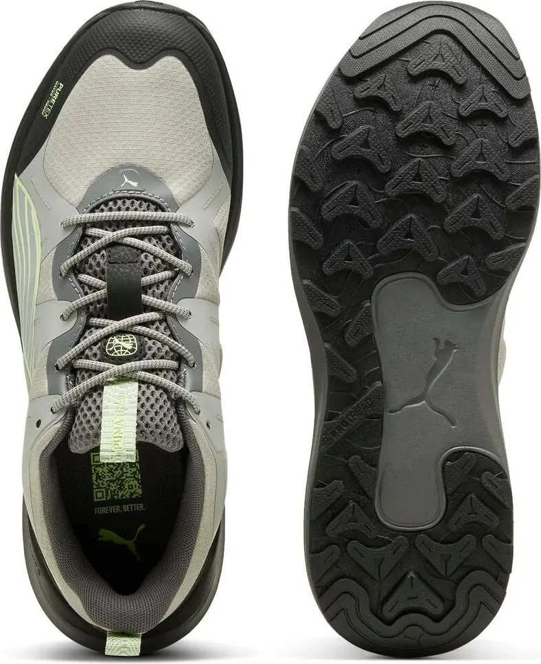 PUMA 310095-02 Reflect Lite Trail Ptx-Smokey Gray- Black-Fizzy Apple