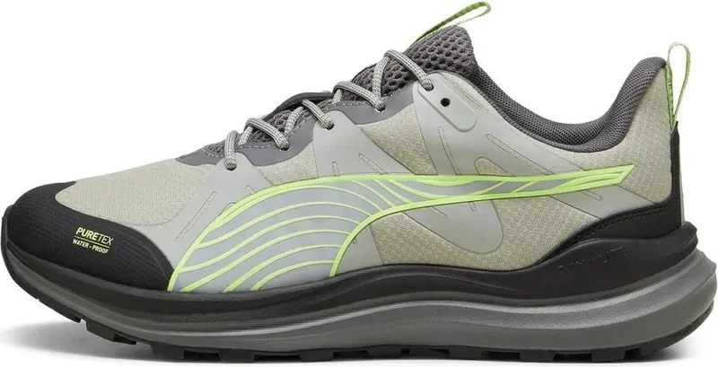 PUMA 310095-02 Reflect Lite Trail Ptx-Smokey Gray- Black-Fizzy Apple