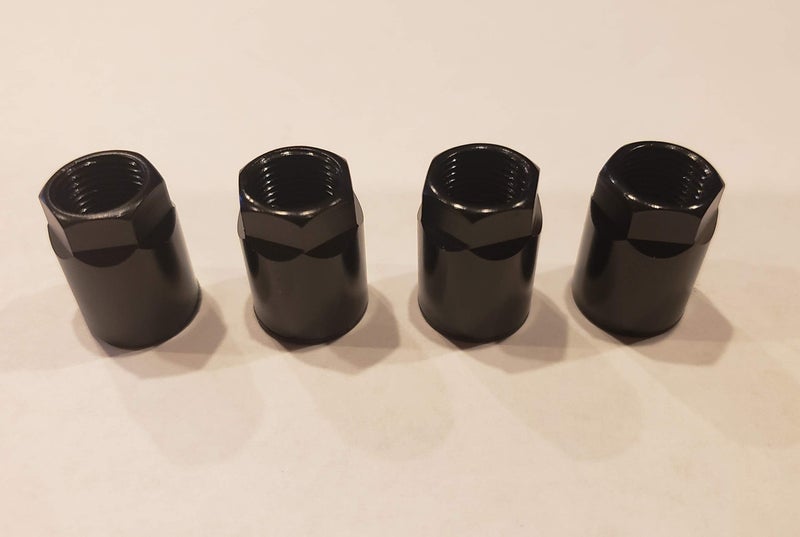 Muzzys مجموعة من 4 صواميل - صمام هواء TPMS عالمي أسود لتثبيت صواميل نظام مراقبة ضغط الإطارات للعجلات والإطارات السوداء - Image 4