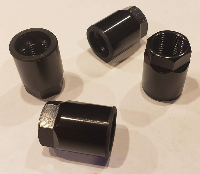 Muzzys مجموعة من 4 صواميل - صمام هواء TPMS عالمي أسود لتثبيت صواميل نظام مراقبة ضغط الإطارات للعجلات والإطارات السوداء - Image 5