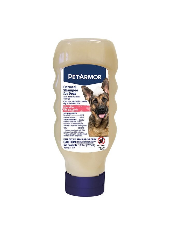 PetArmor - PetArmor Flea & Tick Protection Oatmeal Shampoo for Dogs, Hawaiian Ginger Scent, 18 oz - Image 1