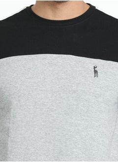 victor and jane Men's Cotton Pyjama Sets with Round Neck T-shirt in Grey and Black long pants  - Image 4