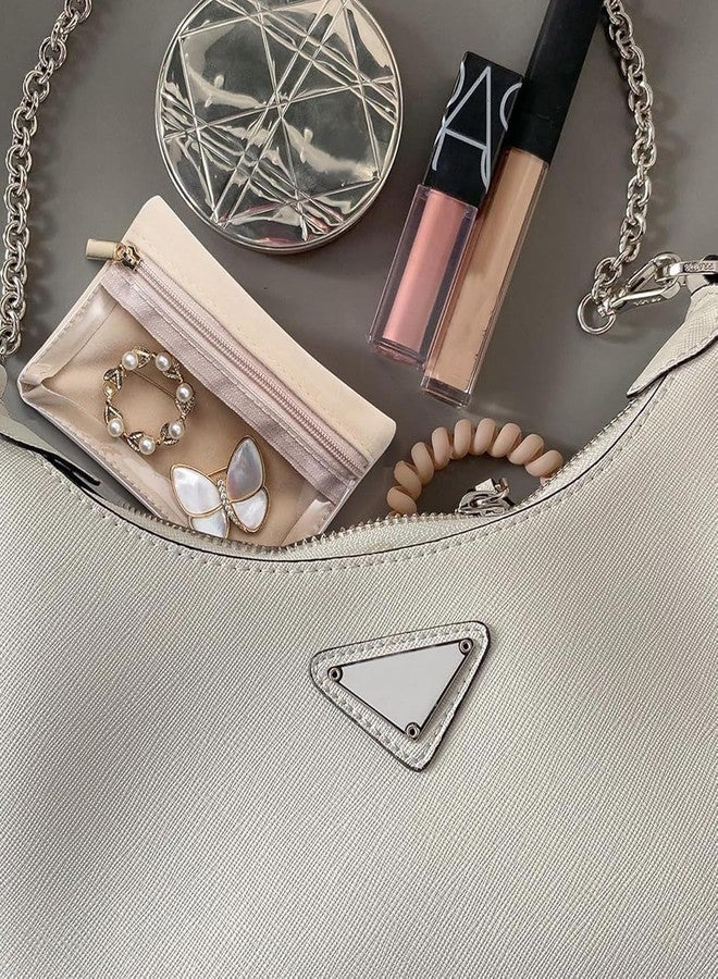 Gyrixa مجموعة جيريكسا من 6 حقائب مجوهرات، منظمات مجوهرات، حقائب صغيرة مخملية بسحاب للتخزين، منظمات سفر للقلائد والأساور والخواتم والأقراط والدبابيس - Image 5