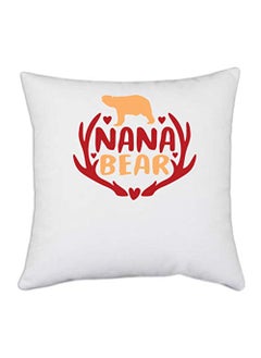 UDNAG UDNAG White Polyester Bear Nana Bear Pillow Cover 16 Inch X 16 Inch 
