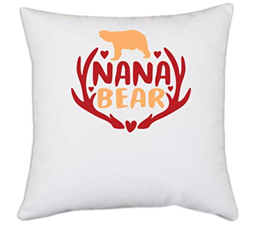 UDNAG UDNAG White Polyester Bear Nana Bear Pillow Cover 16 Inch X 16 Inch 