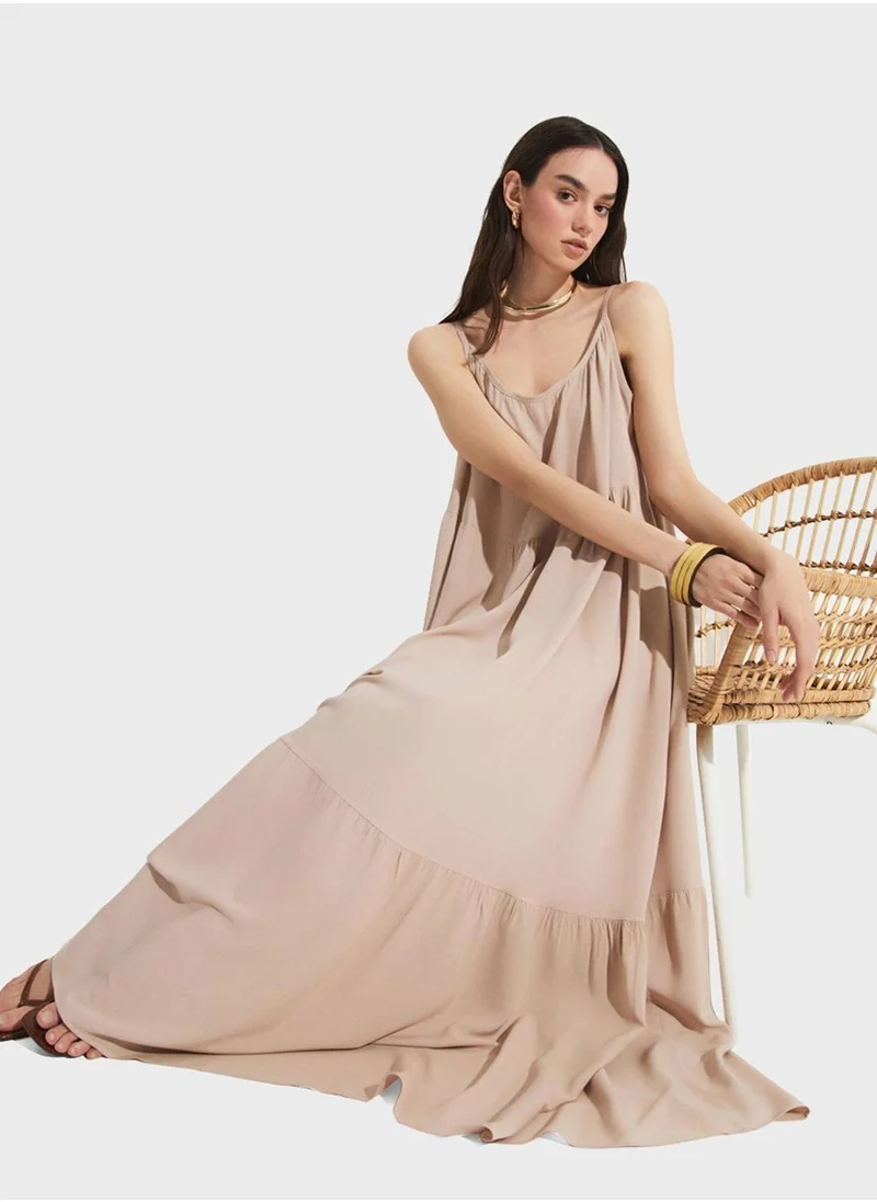 JUNE Tiered Maxi Dress