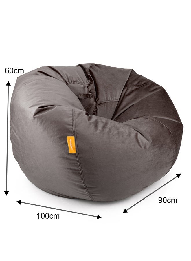 Jumbble Suede Bean Bag with Filling | Ultimate Indoor Lounging Chair for All Ages | Velvet Soft Fabric | Filled with Polystyrene Beads(XL, Dark Brown)60 X 90 X100cm - Image 4