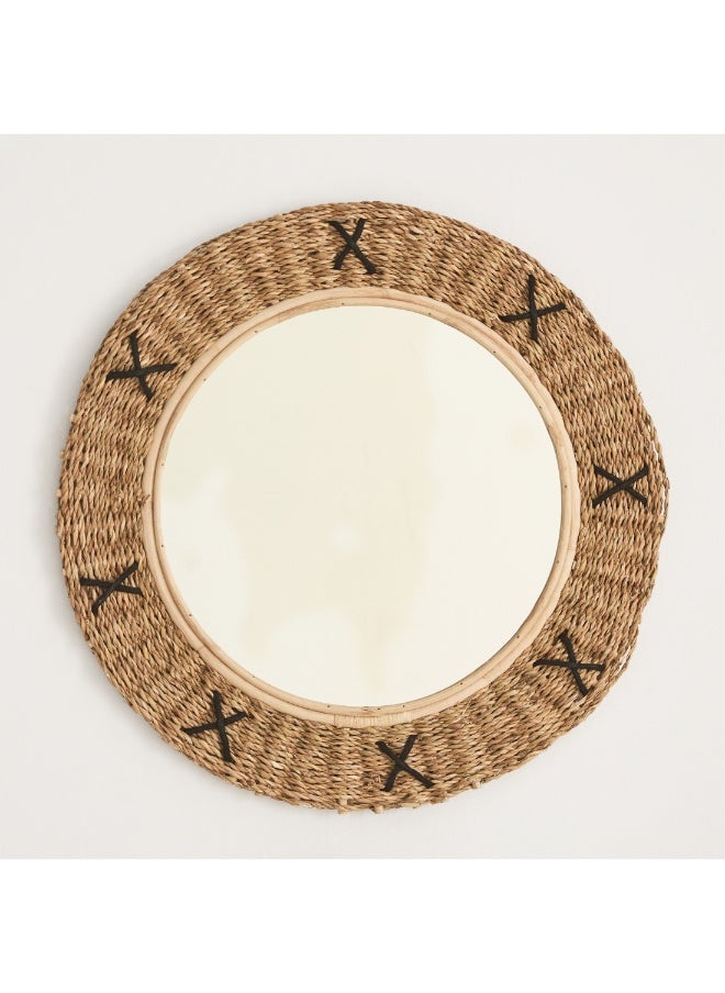 Home Box Naturaloom Rattan Round Mirror 56 Cm  - Image 1