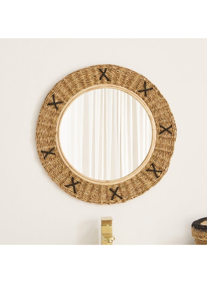 Home Box Naturaloom Rattan Round Mirror 56 Cm  - Image 2