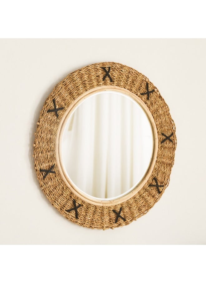Home Box Naturaloom Rattan Round Mirror 56 Cm  - Image 5