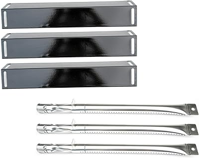 Direct Store Parts Kit DG116 Replacement for BBQ Grillware GGPL-2100 Gas Grill Burners, Heat Plates-3 Pack (Stainless - Image 1