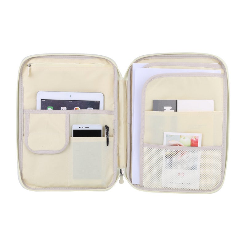A4 Document Bag: Waterproof, Sturdy Durable, Large Capacity Portfolio Organizer - Zippered, Leaf Patterned Document Case for Business Travel, Office Organization - Image 5