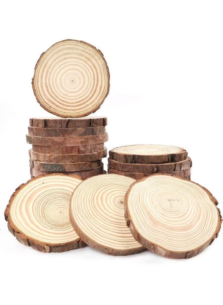 Round Natural Wood Set (4 Pieces) – Rustic Tree Wood Slats for Decoration and Table Protection - Image 2
