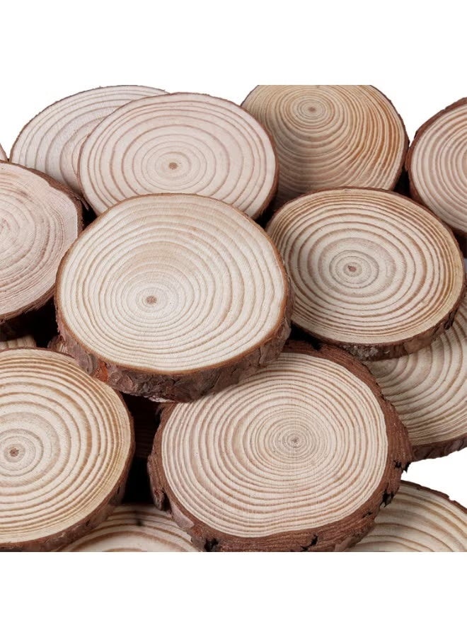 Round Natural Wood Set (4 Pieces) – Rustic Tree Wood Slats for Decoration and Table Protection - Image 3