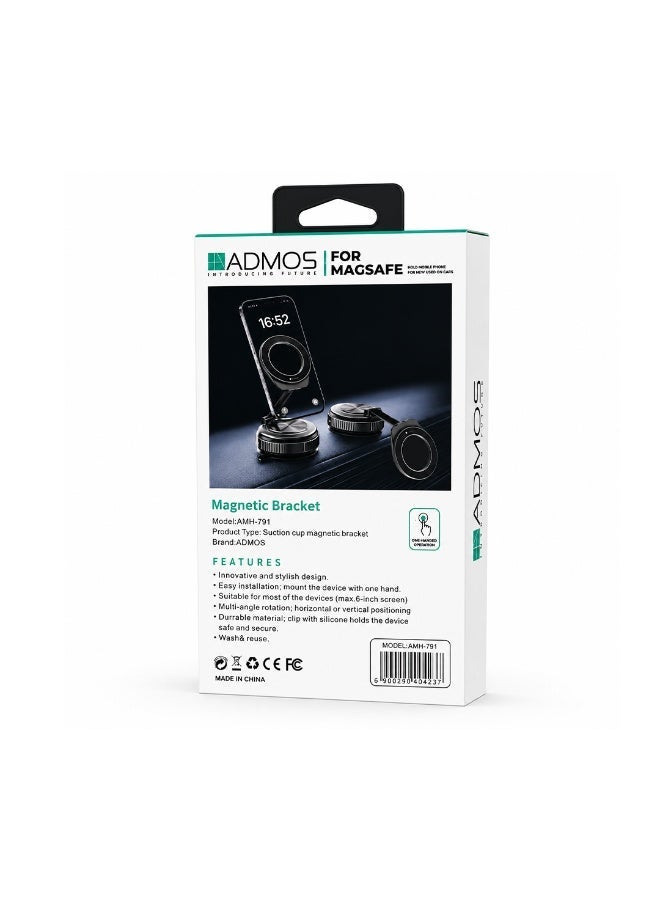 ADMOS MagSafe Magnetic Car Phone Holder, 360° Rotating Vacuum Suction Dashboard Mount, Strong Magnetic Grip for iPhone - Image 3