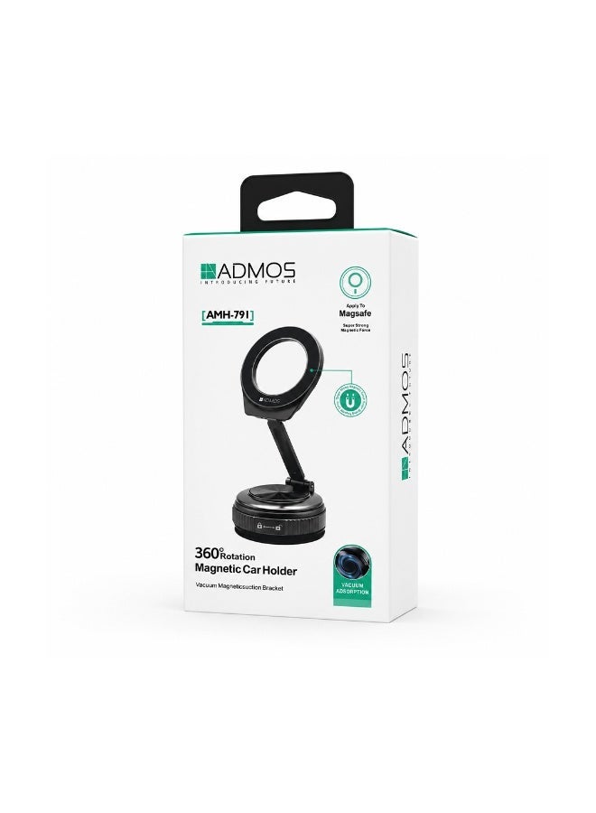 ADMOS MagSafe Magnetic Car Phone Holder, 360° Rotating Vacuum Suction Dashboard Mount, Strong Magnetic Grip for iPhone - Image 2