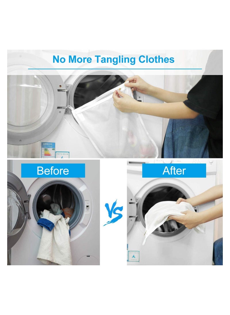3 Pcs Delicates Laundry Bags Fine Mesh Wash Bag Mesh Laundry Bags Travel Storage Organize Bag Clothing Washing Bags for Lingerie Underwear Bra Silk Socks with Hanging Loop  - Image 4