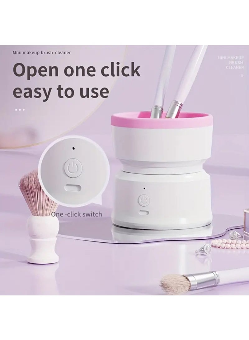 Hihonor 800mAh USB Rechargeable Lithium Battery Mini Electric Makeup Brush Cleaner for Efficient Cosmetic Brush Maintenance with Unscented Deep Cleaning Device and Built-in Battery (Grey)  - Image 4