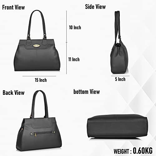 Fostelo Women's Kathleen Satchel Tote Handbag for Women | Ladies Purse | Stylish Shoulder Bag | Gift For Women | Black - Image 3