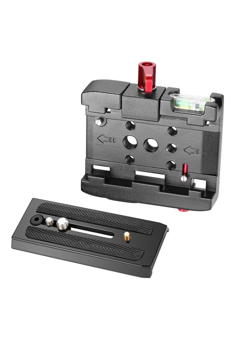 Professional Aluminum Alloy Quick Shoe Plate Adapter with 1/4 3/8 inches Screw for DSLR Camera Camcorder Tripod Monopod Compatible with Manfrotto 501HDV 503HDV 701HDV 577/519/561/Q5 - Image 2