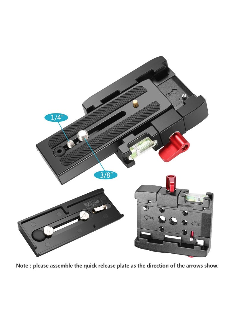 Professional Aluminum Alloy Quick Shoe Plate Adapter with 1/4 3/8 inches Screw for DSLR Camera Camcorder Tripod Monopod Compatible with Manfrotto 501HDV 503HDV 701HDV 577/519/561/Q5 - Image 4
