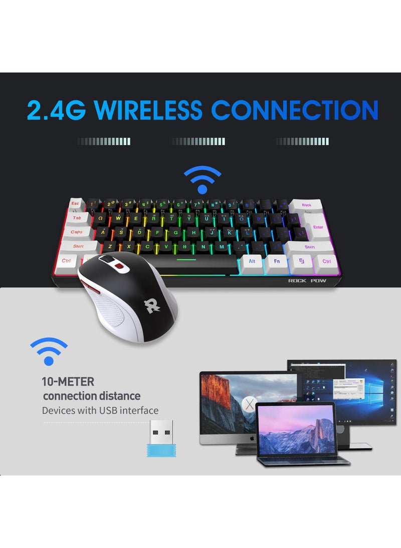 Rock Pow Wireless Mouse Ergonomic PC Mouse with USB Receiver for Computer Laptop Desktop 3 DPI Adjustable Silent Click Comfortable Ergo Mouse 10M Wireless Connection Ultra-fast Scroll  - Image 4