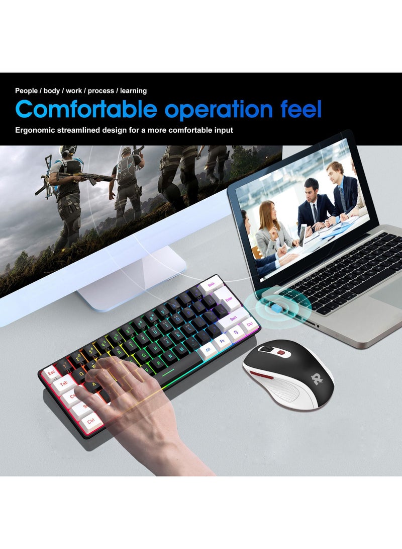 Rock Pow Wireless Mouse Ergonomic PC Mouse with USB Receiver for Computer Laptop Desktop 3 DPI Adjustable Silent Click Comfortable Ergo Mouse 10M Wireless Connection Ultra-fast Scroll  - Image 5