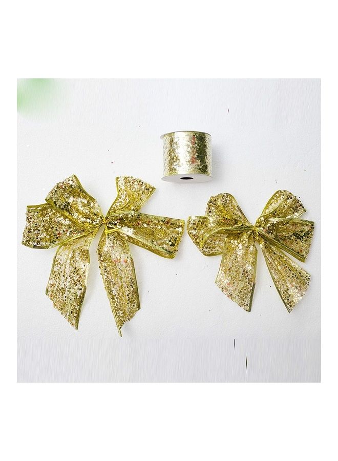 نيبمينينت 2 Rolls Sequins Ribbon Bow Ornament Set