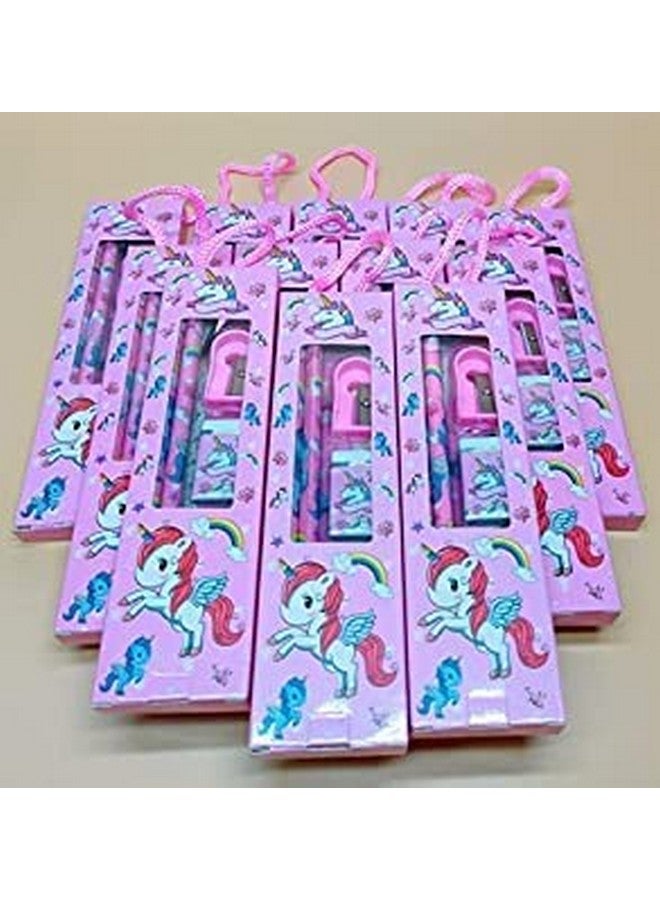 Tera13 Birthday Return Gifts For Kids Stationery Gifts (6 Pcs) Stationary Set Kit For Girls Unicorn Theme Pencil Eraser Sharpener For Kids Return Gifts For Kids Kanjak Gifts, Multicolor - Image 1