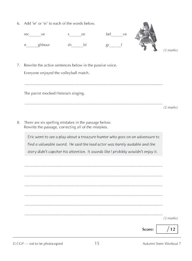 New KS3 Year 7 Spelling, Punctuation and Grammar 10-Minute Weekly Workouts - Image 5