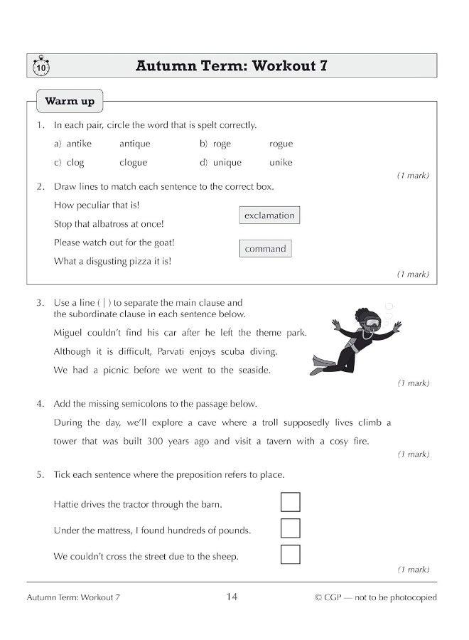 New KS3 Year 7 Spelling, Punctuation and Grammar 10-Minute Weekly Workouts - Image 4
