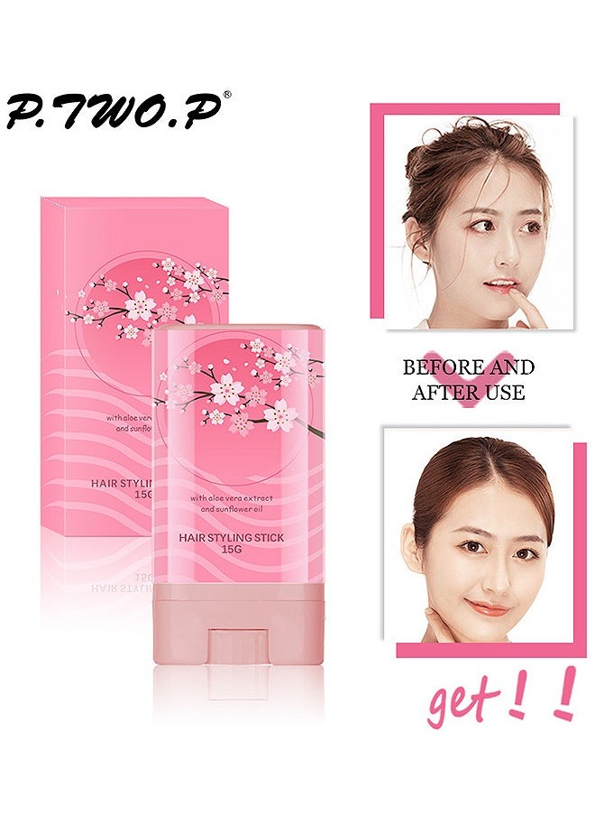 P.TWO.P - Hair Wax Stick, Hair Finishing Stick, Hair Mascara For Flyaway Tamer, Fly Away Hair Tamer Stick For Enhance Gloss Of Hair, Anti Frizz Broken Hair Baby Hair Flash Moment Flyaway Stick, Non-Greasy - Image 1