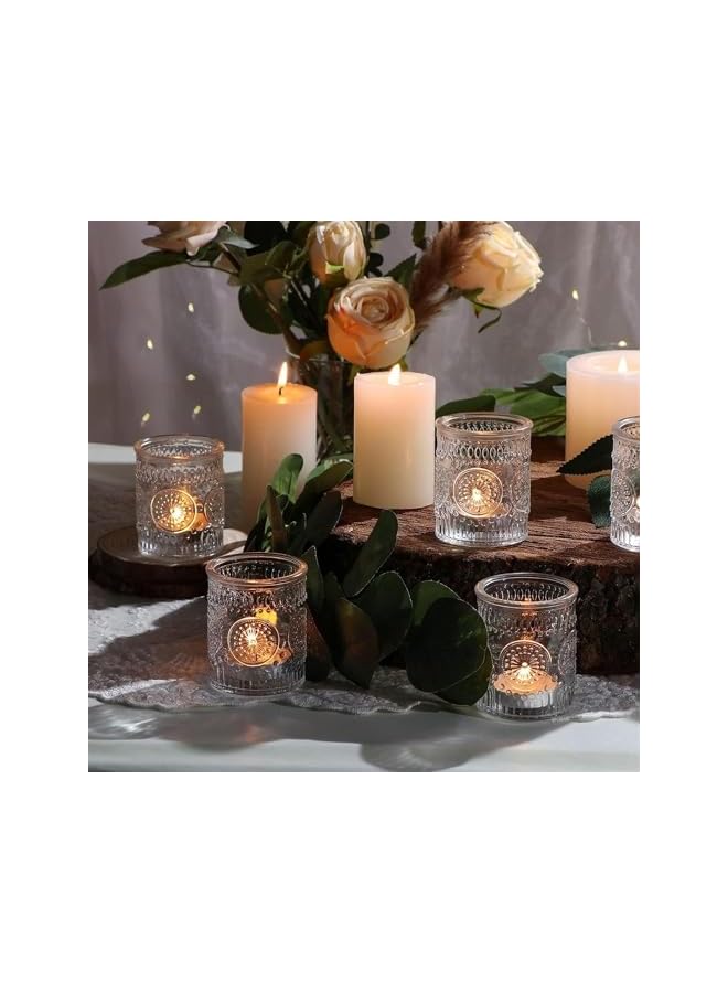 The Bros 24pcs Clear Glass Votive Candle Holders, Vintage Candle Holder for Votives&Tea Lights&Floating Candles, Wedding Decorations for Receptions, Fall Wedding Christmas - Image 4