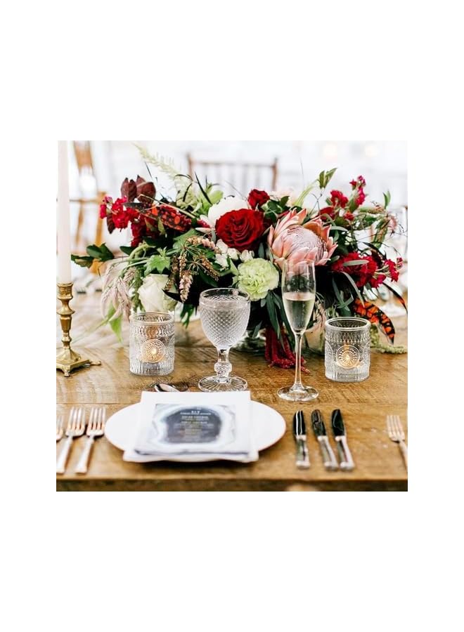 The Bros 24pcs Clear Glass Votive Candle Holders, Vintage Candle Holder for Votives&Tea Lights&Floating Candles, Wedding Decorations for Receptions, Fall Wedding Christmas - Image 5