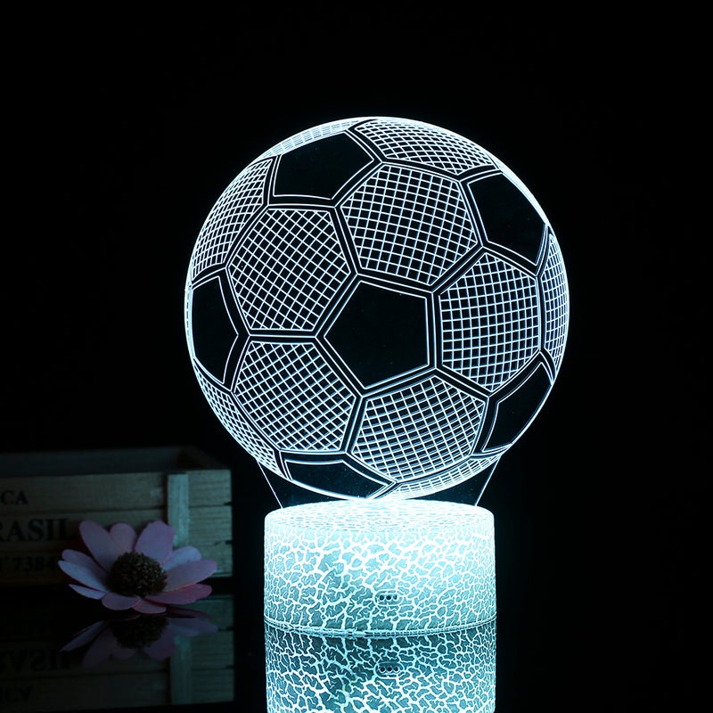 3D Soccer Led Night Light Illusion Lamp Color Changing Lights Bedside Table Desk Lamp with Touching & Remote Control for Kids Gifts Home Decoration - Image 2