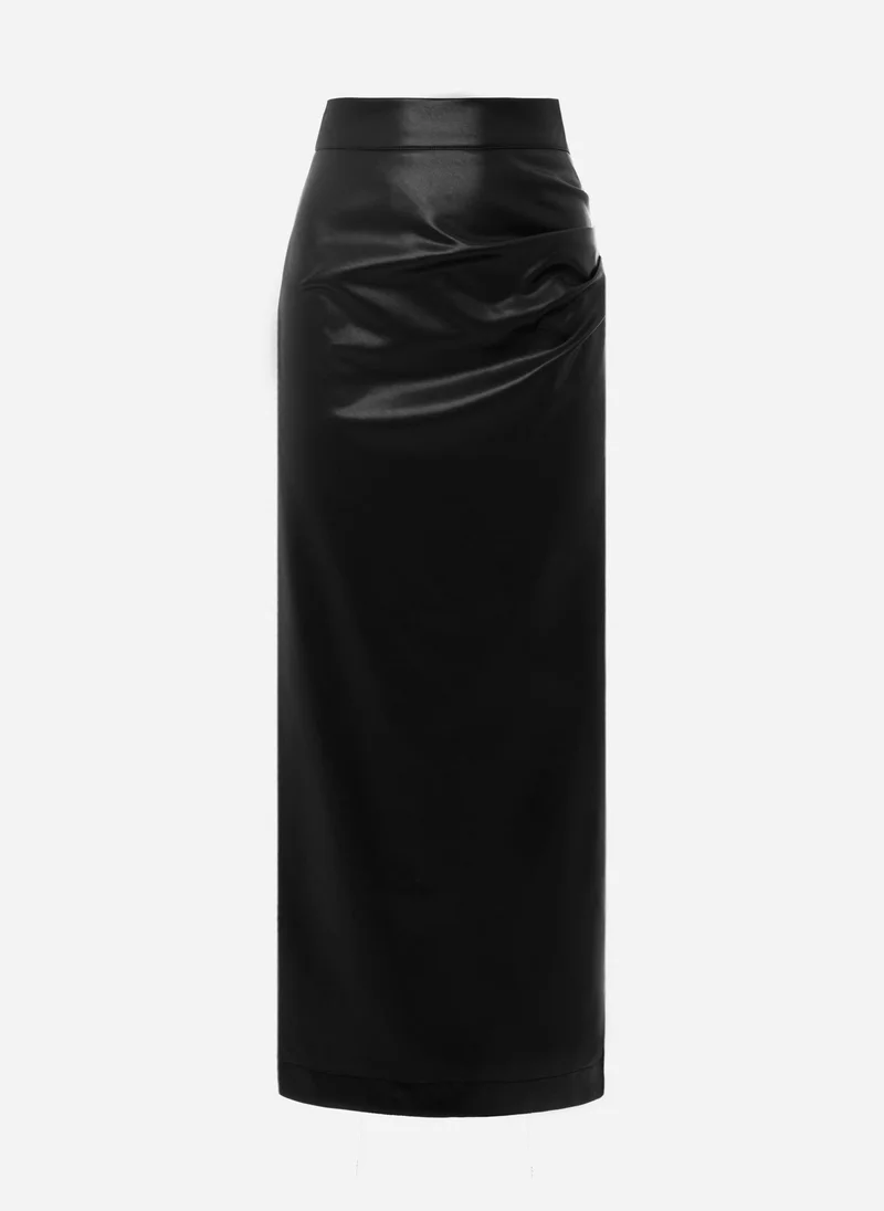 Lichi Straight eco-leather maxi skirt