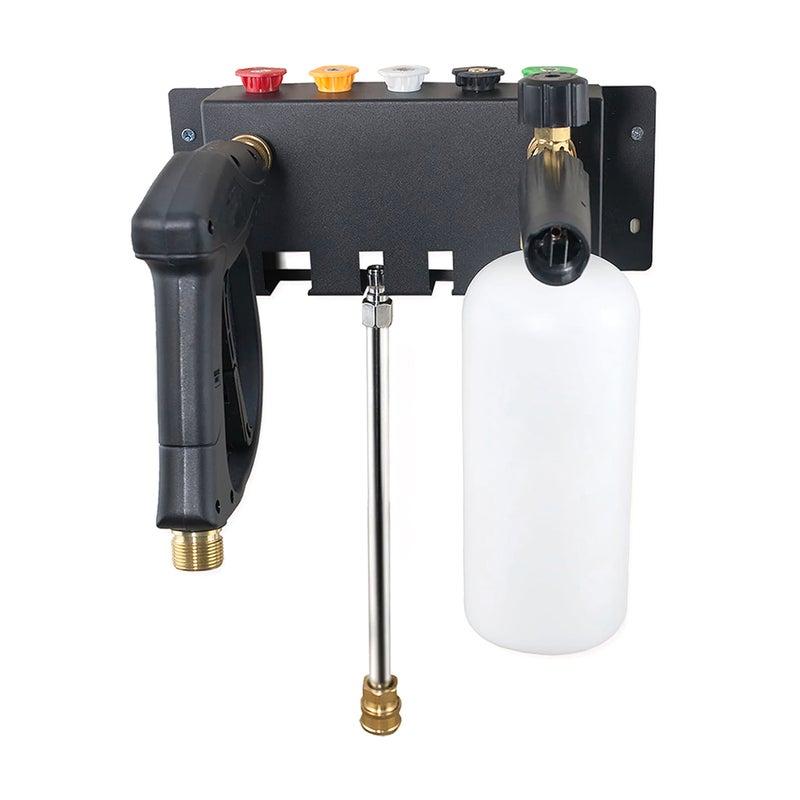 Pressure Washer Holder Wall Mounted Foam Cannon Holder Storage Rack for Foam Cannon, Pressure Washer Nozzle Tip and Pressure Wand Extension - Image 1