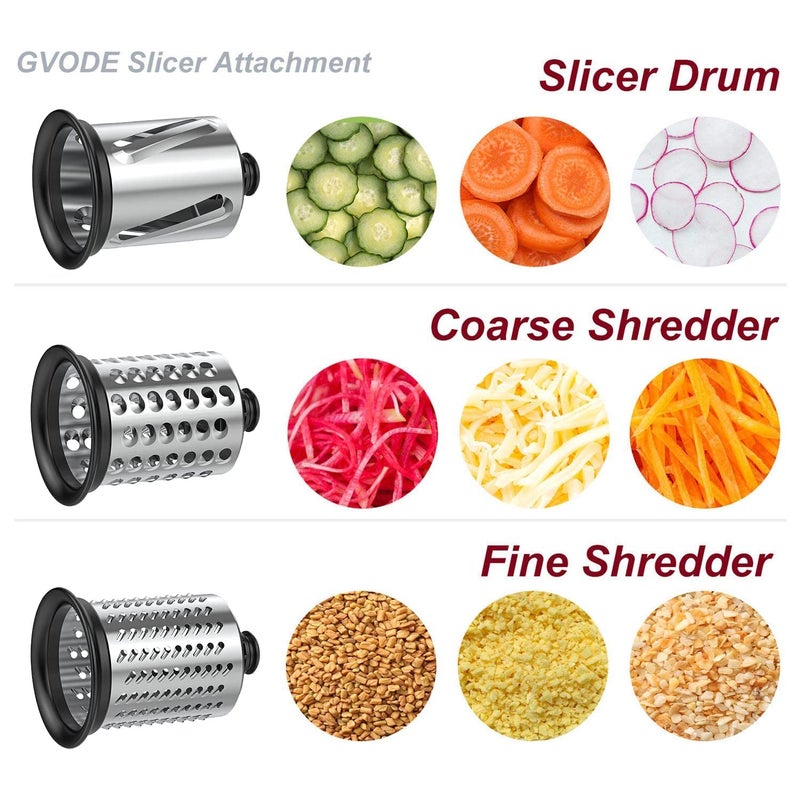 Gvode Meat Grinder and Slicer Shredder Attachment for KitchenAid Stand Mixer, Cheese Grater, Meat Grinder, Sausage Stuffer, Food Processor, 2Pcs Attachments for KitchenAid Mixer (Mixer not included) - Image 5