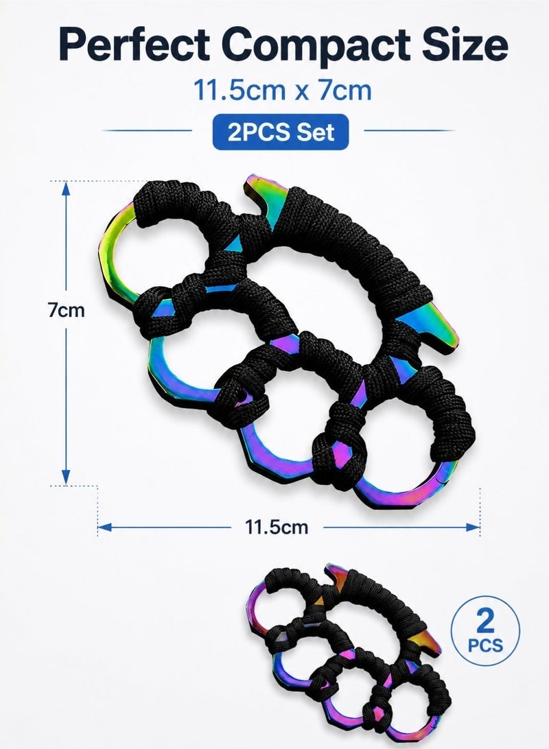 MaWadda 2PCS Heavy Duty Zinc Alloy Multi-Tool for Outdoor Camping & Hiking - Colorful Survival Gear Keychain for Tents, Hammocks, Pet Leashes & Everyday Carry - Image 2