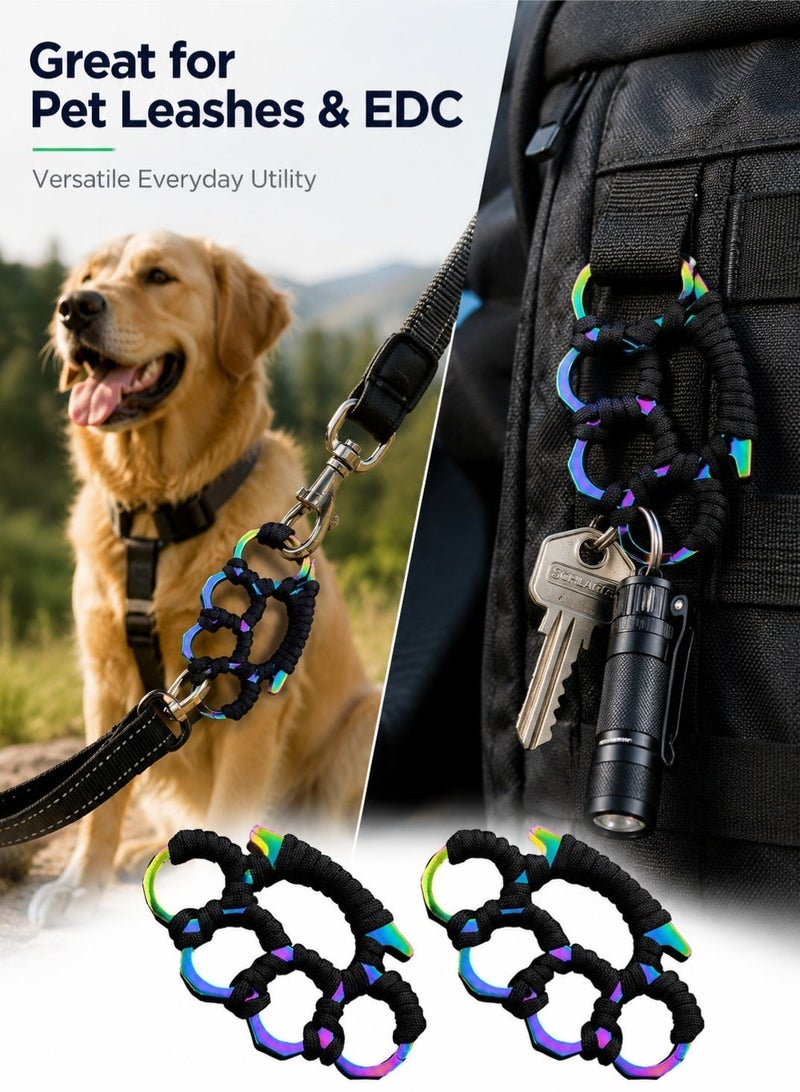 MaWadda 2PCS Heavy Duty Zinc Alloy Multi-Tool for Outdoor Camping & Hiking - Colorful Survival Gear Keychain for Tents, Hammocks, Pet Leashes & Everyday Carry - Image 5
