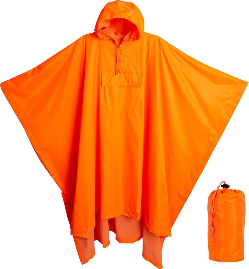 Lingito Heavy Duty Rain Poncho for Backpacking, Waterproof Lightweight for Adults, Military, Emergency, Camping, Men, Women - Image 1