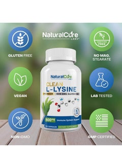 Natural Cure Labs Clean Llysine 600Mg 120 Capsules ; Vegan Nongmo & Gluten Free  - Image 5