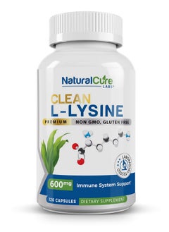 Natural Cure Labs Clean Llysine 600Mg 120 Capsules ; Vegan Nongmo & Gluten Free  - Image 1