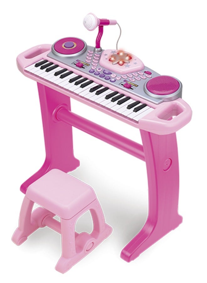 WinFun Winfun Keyboard Rock Star Set – 37-Key Musical Toy with Lights, Mic, DJ Pad & Stand | 8 Rhythms, 5 Drum Sounds, Tempo Control, 60 x 10 x 44 cm | Interactive Educational Toy for Kids Ages 3 Years+  - Image 1