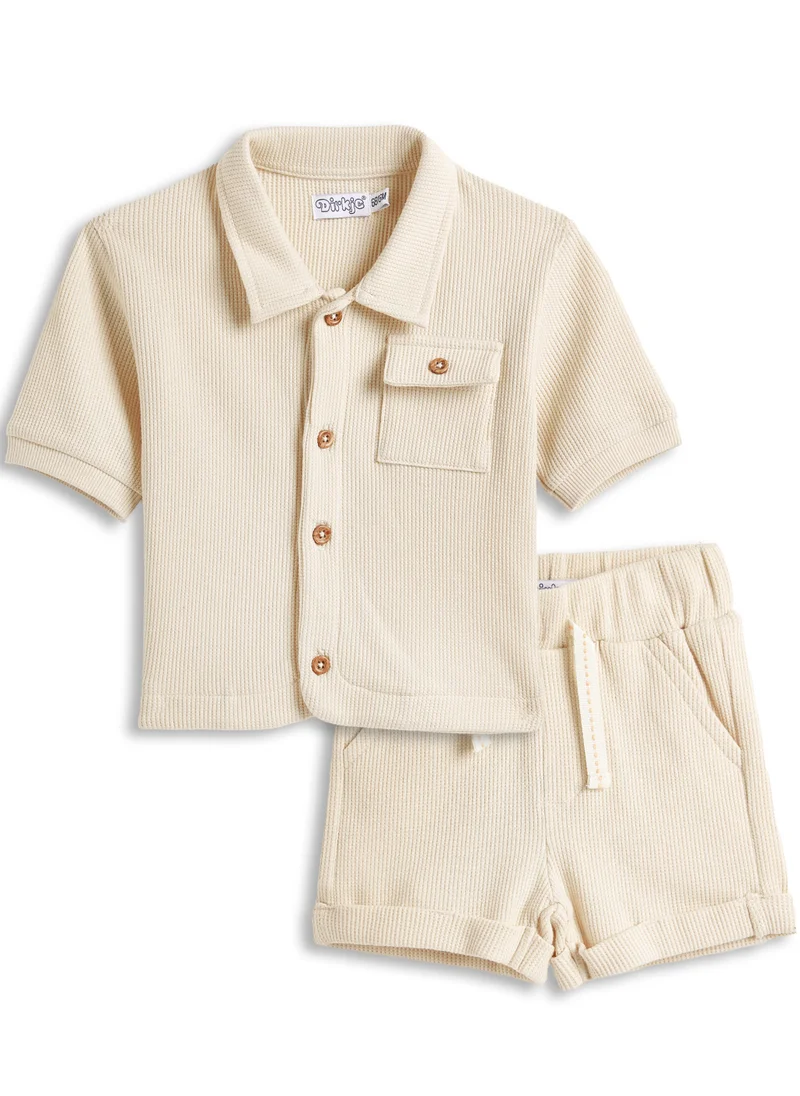 Dirkje Dirkje Boys Set - Short sleeve Shirt & Matching shorts in Textured Fabric